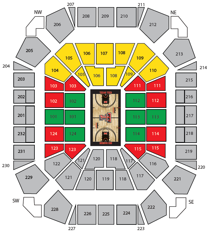 United Supermarkets Arena Seating Chart