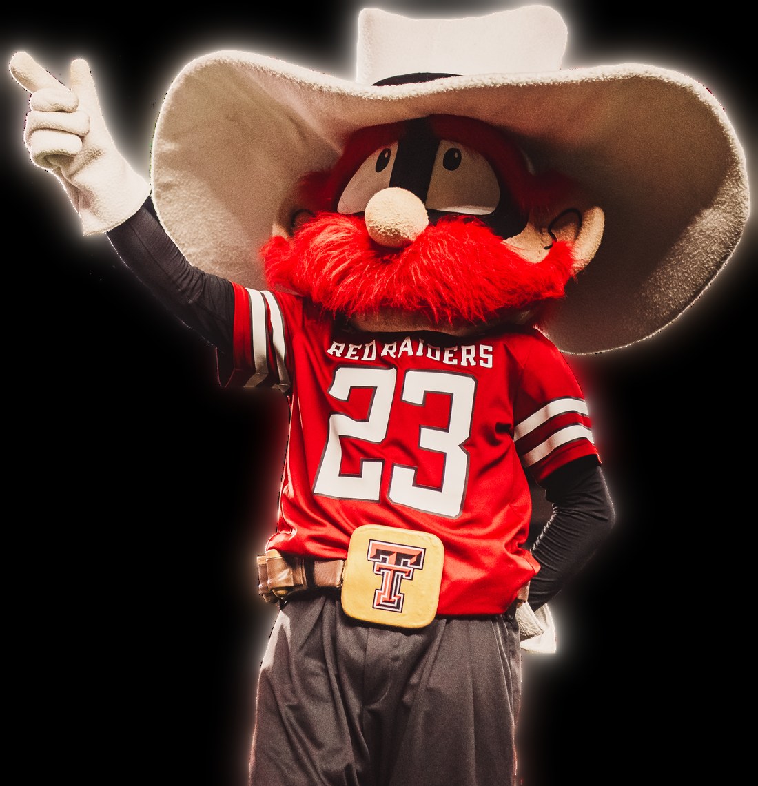 Raider Red cheering on the sideline